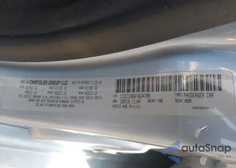 2015 Chrysler 200 Limited from USA, damaged, VIN 1C3CCCAB6FN634709